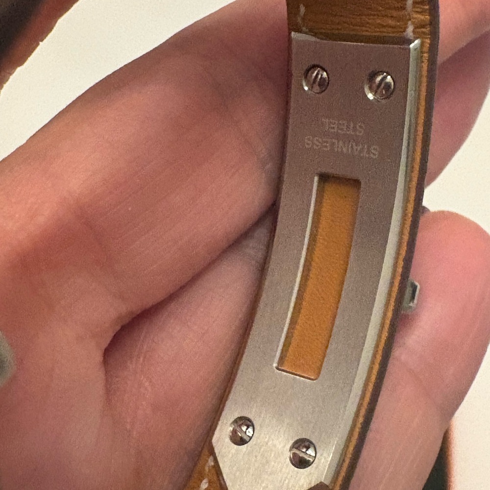 Hermes Kelly Paris Swiss made brown and silver watch. - Picture 2 of 9